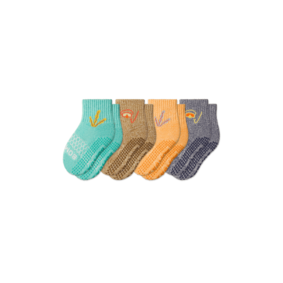 Toddler Aquatic Gripper Calf Sock 4-Pack - Run Lounge Comfort