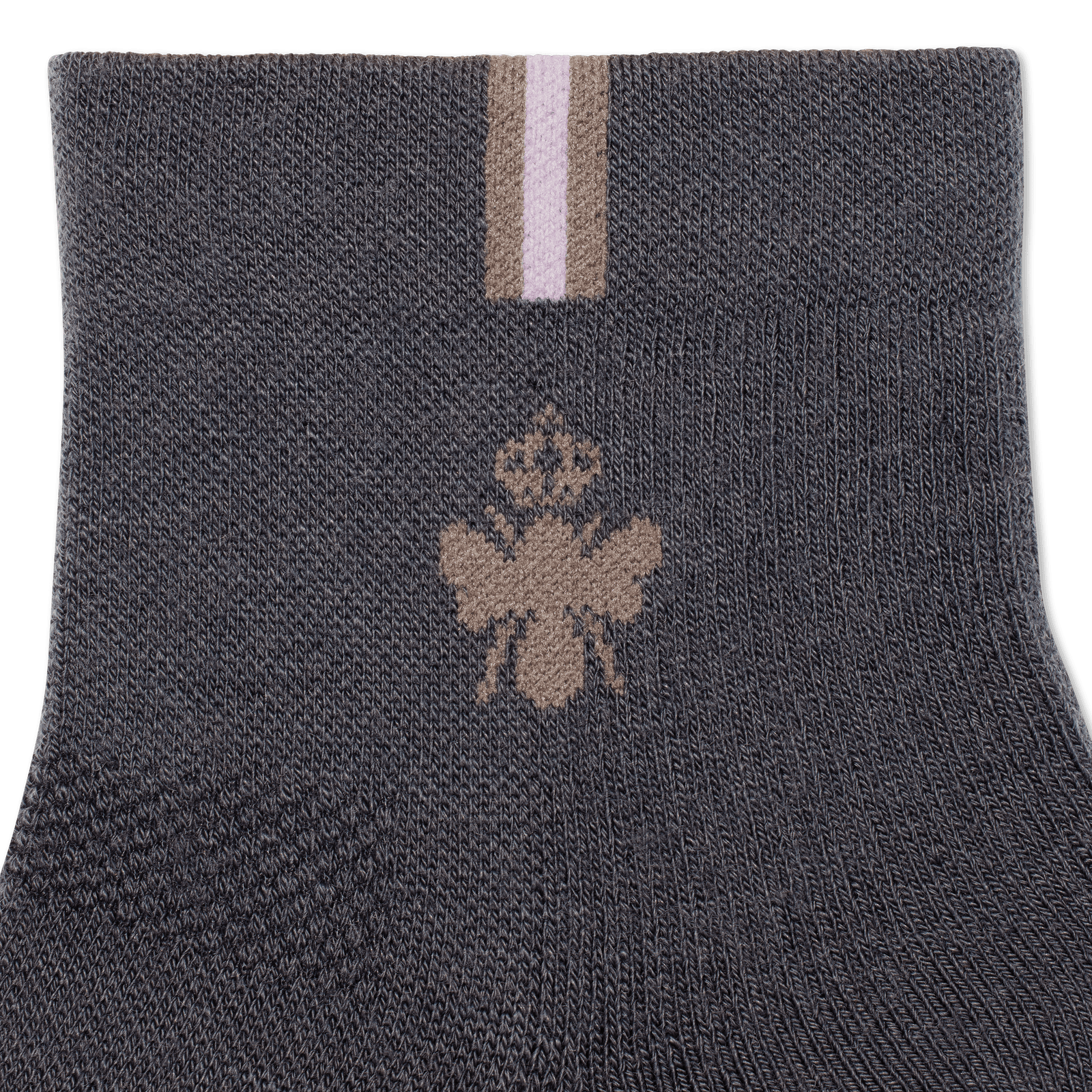 Merino Wool Blend Athletic Quarter Socks - Charcoal Detail [8067]