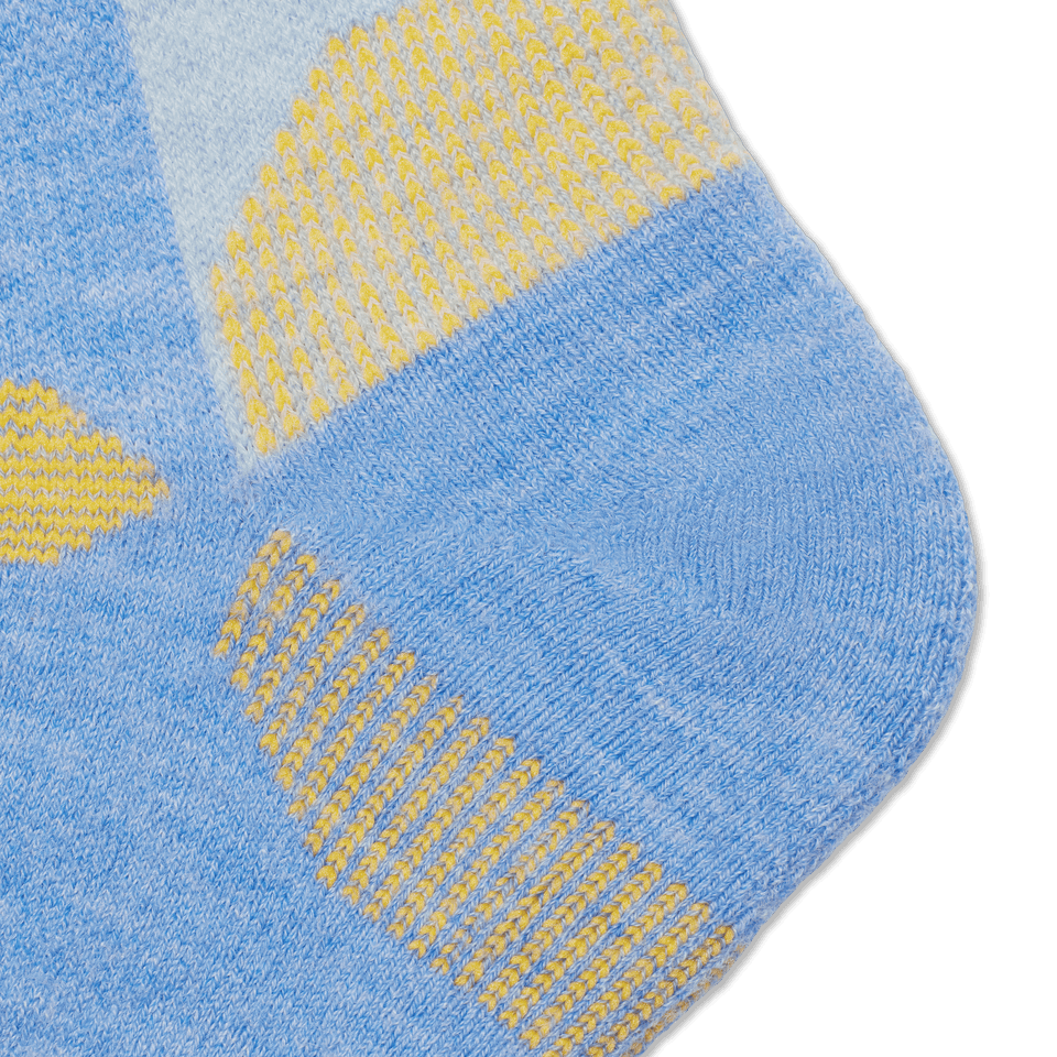 Full-Cushion Merino Wool Ski & Snowboard Socks Blue Crush Detail [8083]