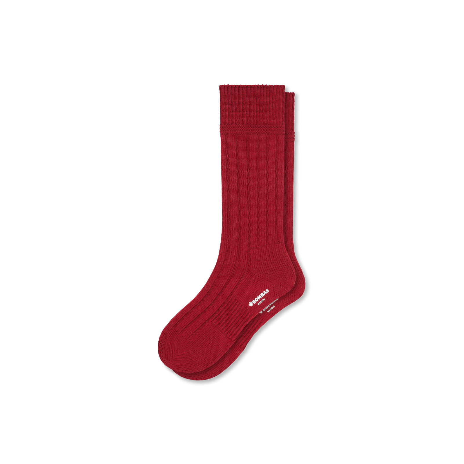 Merino Cashmere Blend Classic Rib Calf Socks richcrimson-layflat-1-transparent