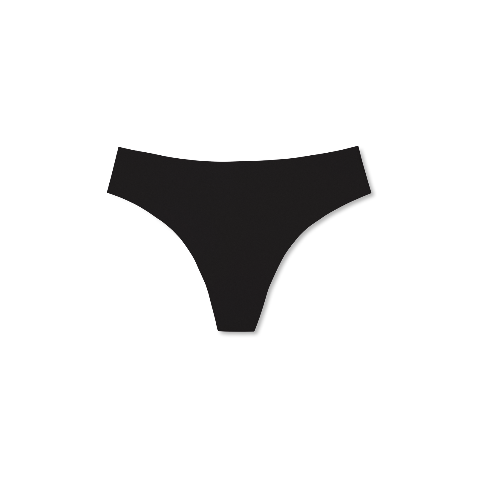 Women's No Show Thong - Black L Front [8275]