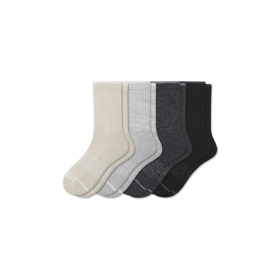 Men's Merino Wool Blend Half Calf Sock 4-Pack - Cozy No Show Move
