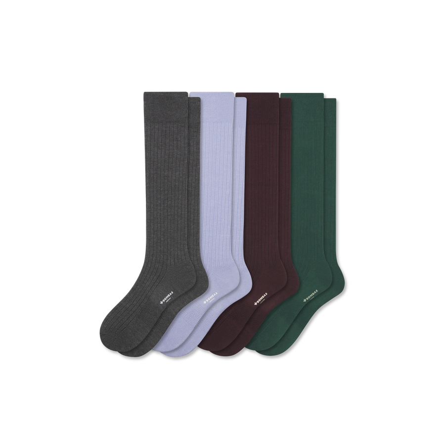 Men's Ribbed Dress Over the Calf Sock 4-Pack - Modern Studio Fit