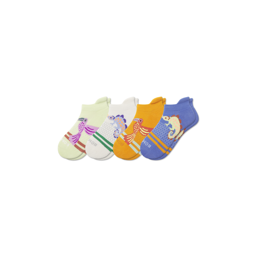 Youth Rainforest Friends Ankle Sock 4-Pack - Classic Hike Rotation