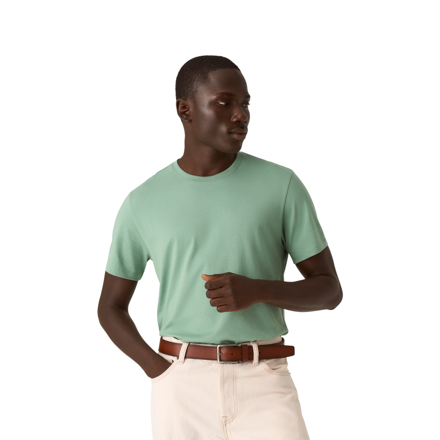 Men's Pima Cotton Crew Neck T-Shirt - Relaxed Off Duty Style