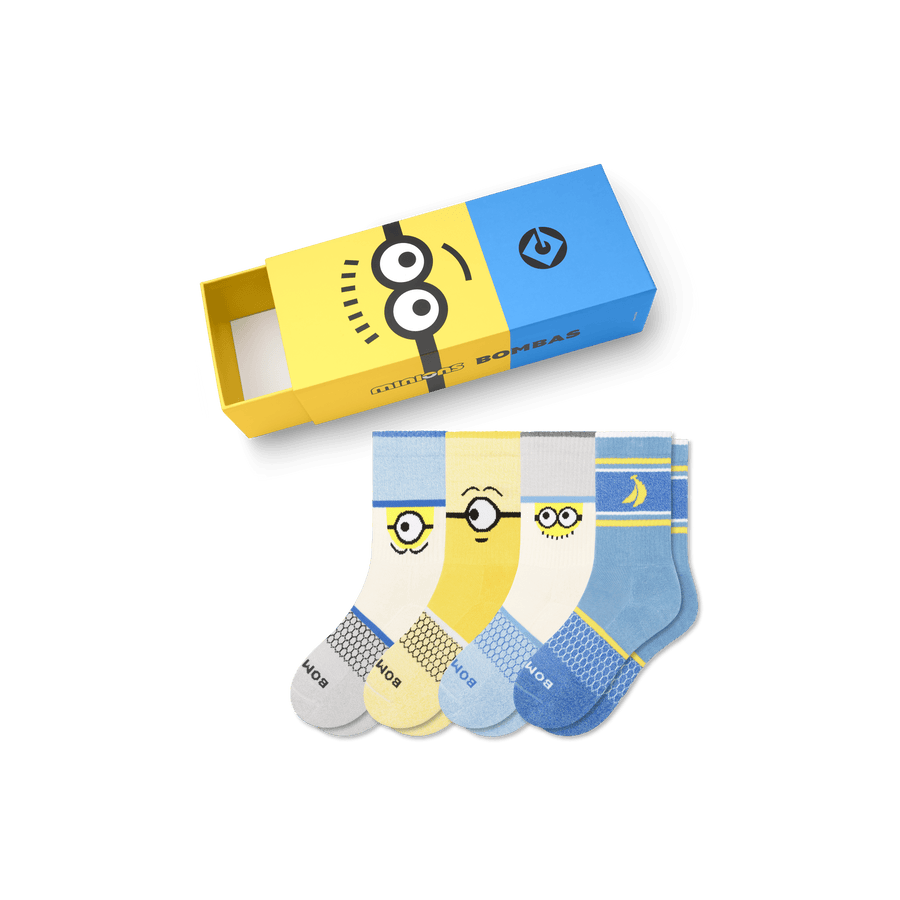 Youth Minions Calf Sock 4-Pack Gift Box - Easy Packing