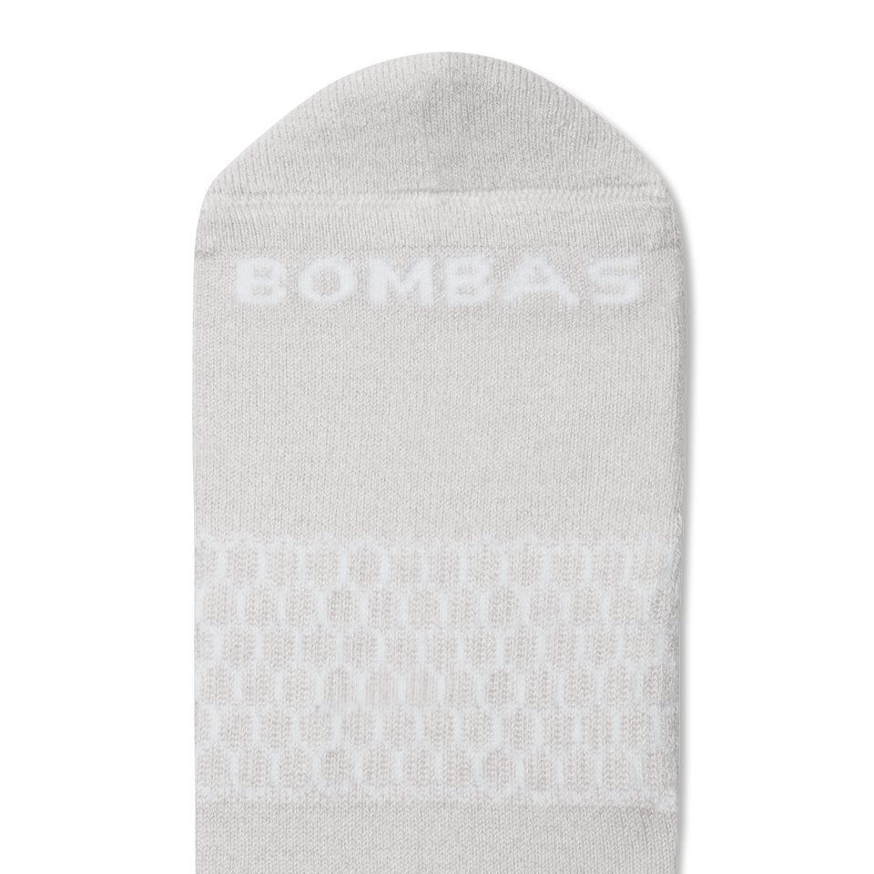 Gripper Ankle Socks - Harbor Grey Soft White Detail [8629]