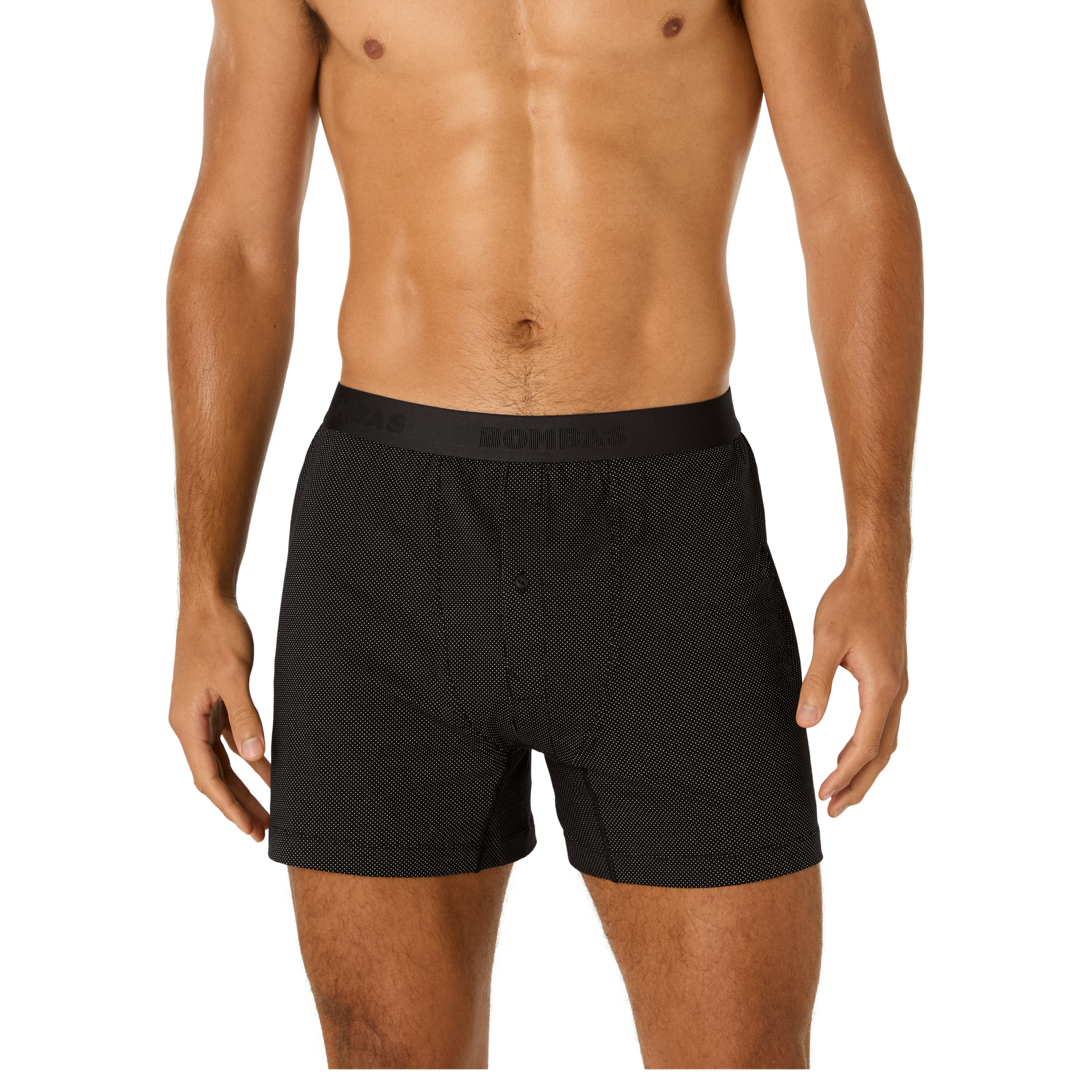 Men's Cotton Modal Blend Boxer - Black Birds Eye MO1 [8708]