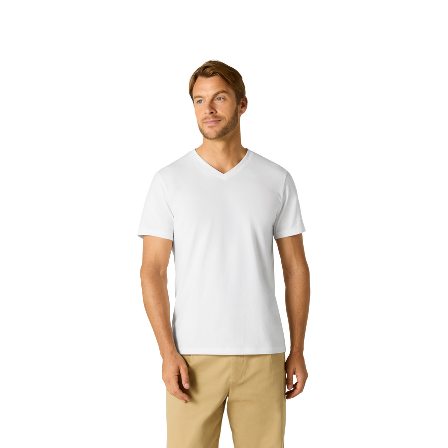 Men's Pima Cotton V-Neck T-Shirt - Light Travel Comfort