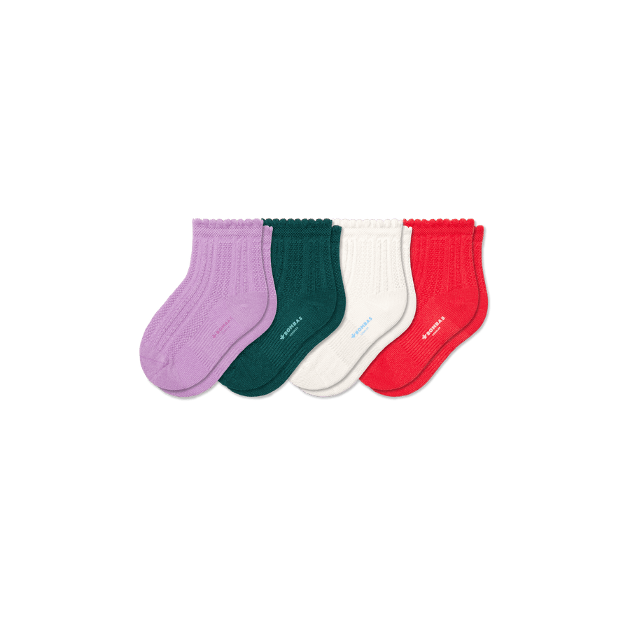 Toddler Pointelle Calf Sock 4-Pack - Everyday Trail Fit