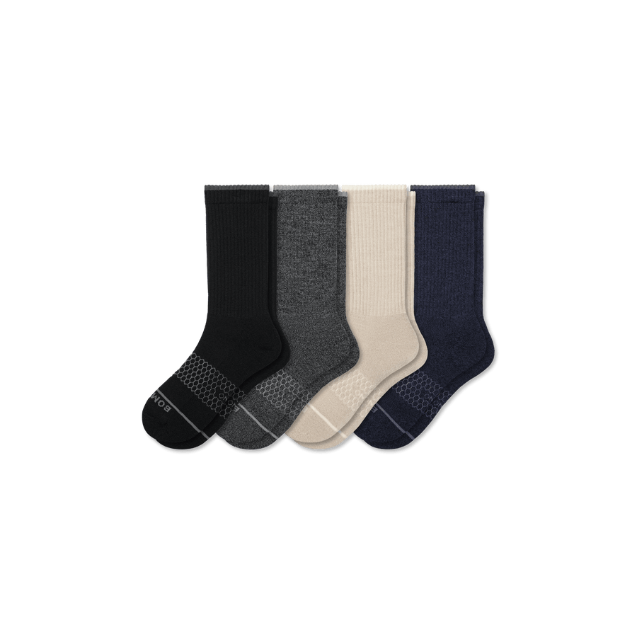 Women's Merino Wool Blend Calf Sock 4-Pack - Comfort Run Support