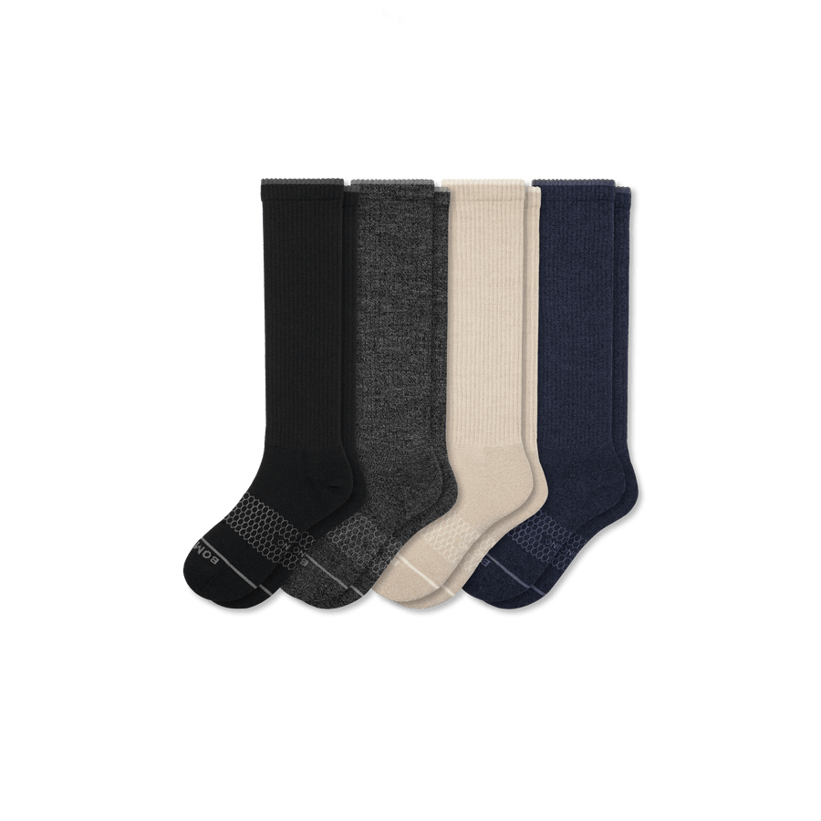 Women's Merino Wool Blend Knee-High Sock 4-Pack - Comfort Weekend Fit
