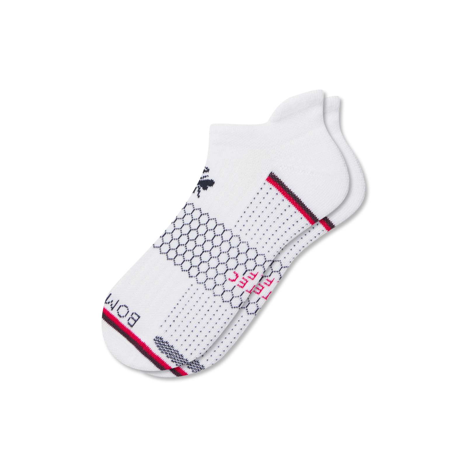 Golf Ankle Socks - White Vivid Red L [8825]