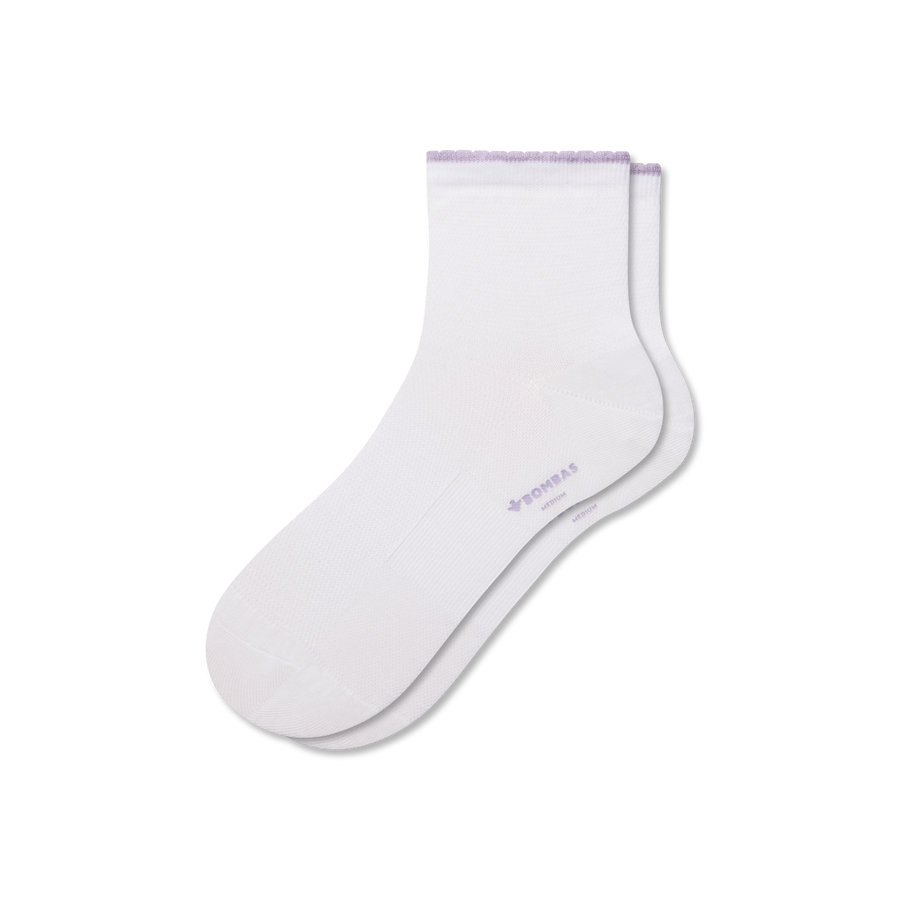 Women’s Scallop Cuff Quarter Socks - Everyday Travel Support