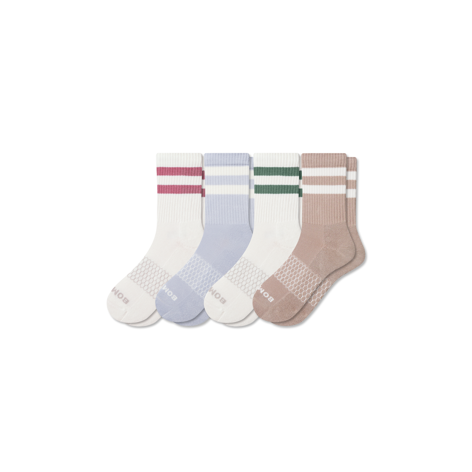 Vintage Stripes Half Calf Sock 4-Pack - sage rose mix L [10564]