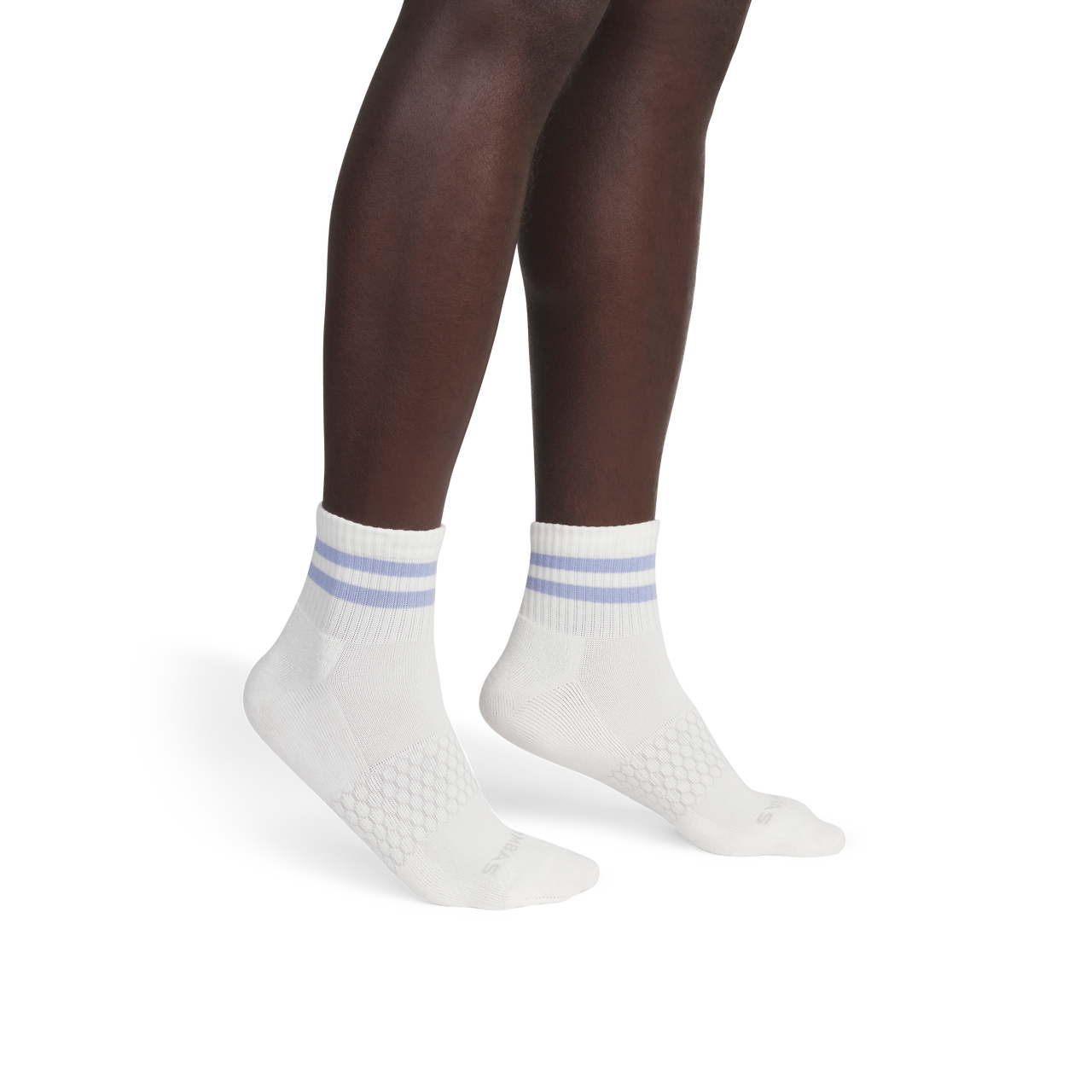 Vintage Stripes Quarter Socks - Soft White / Dawn Blue MO1 [9006]