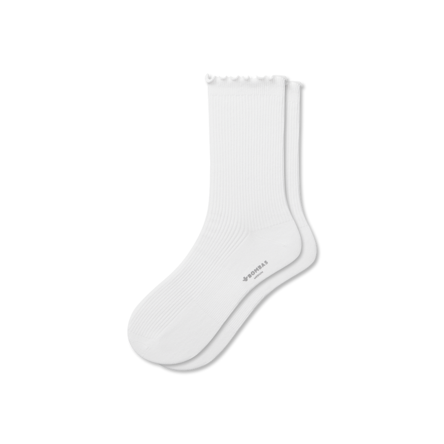 Women's Ruffle Rib Half Calf Socks - Everyday Office Cushion