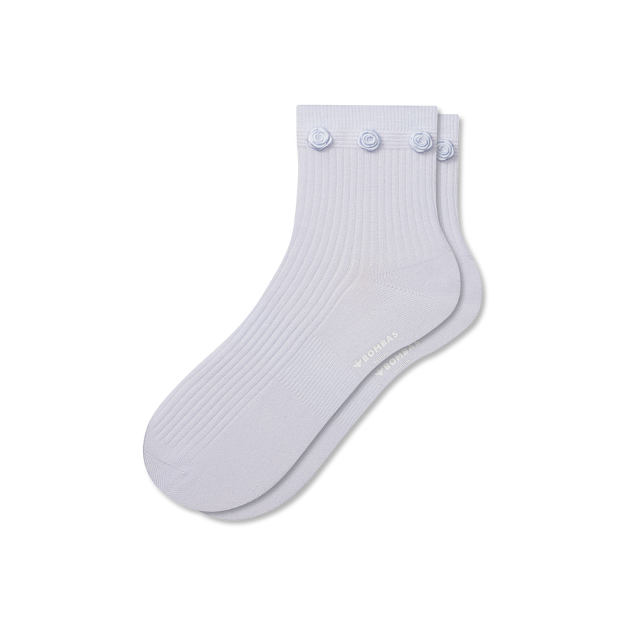 Women's Rosette True Rib Quarter Socks - Classic School Fit