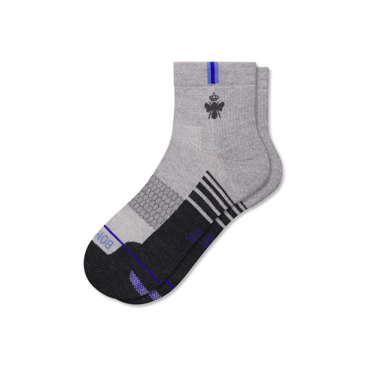Merino Wool Blend Athletic Quarter Socks - meteor white L [9712]