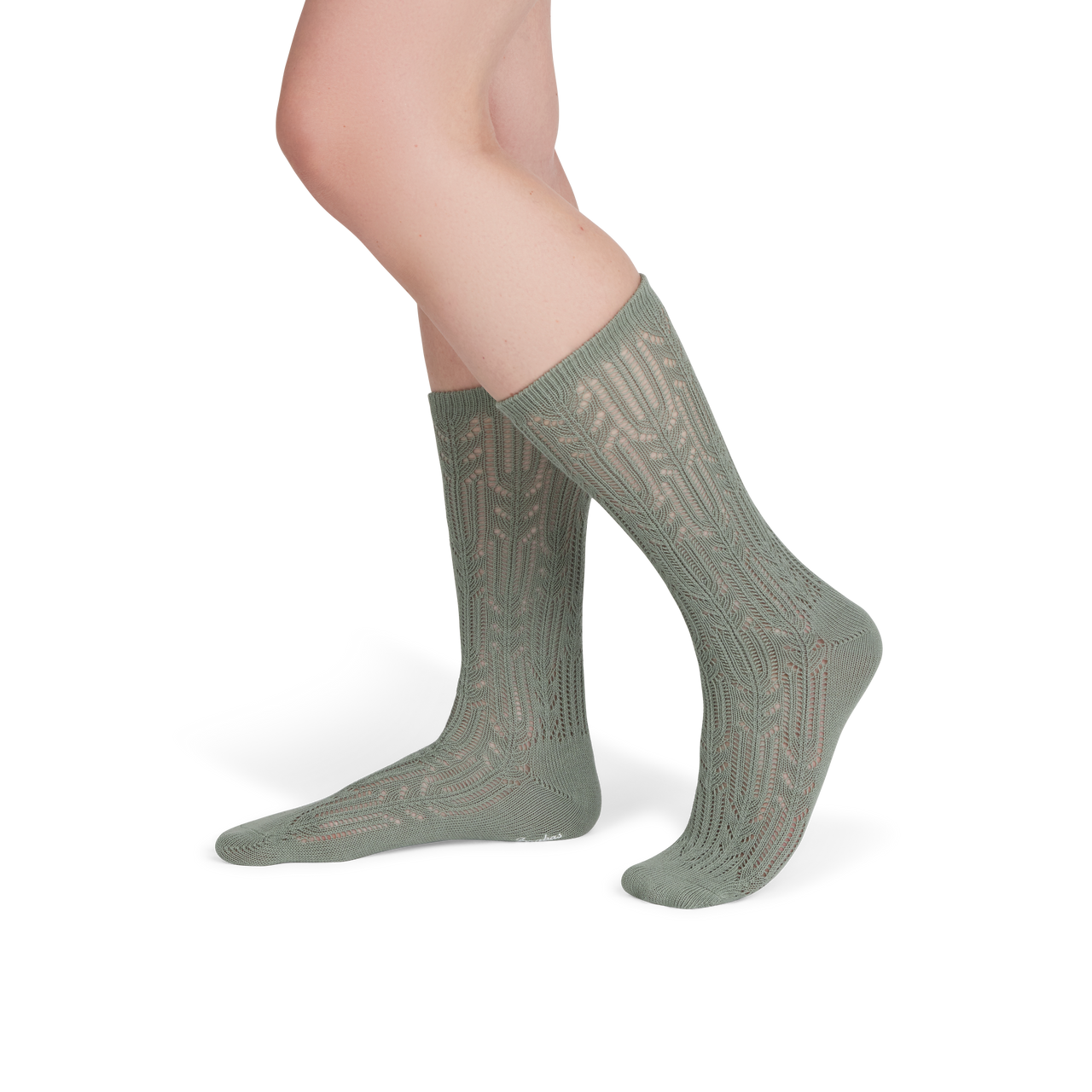 Pointelle Calf Socks - sage haze WO1 [9728]