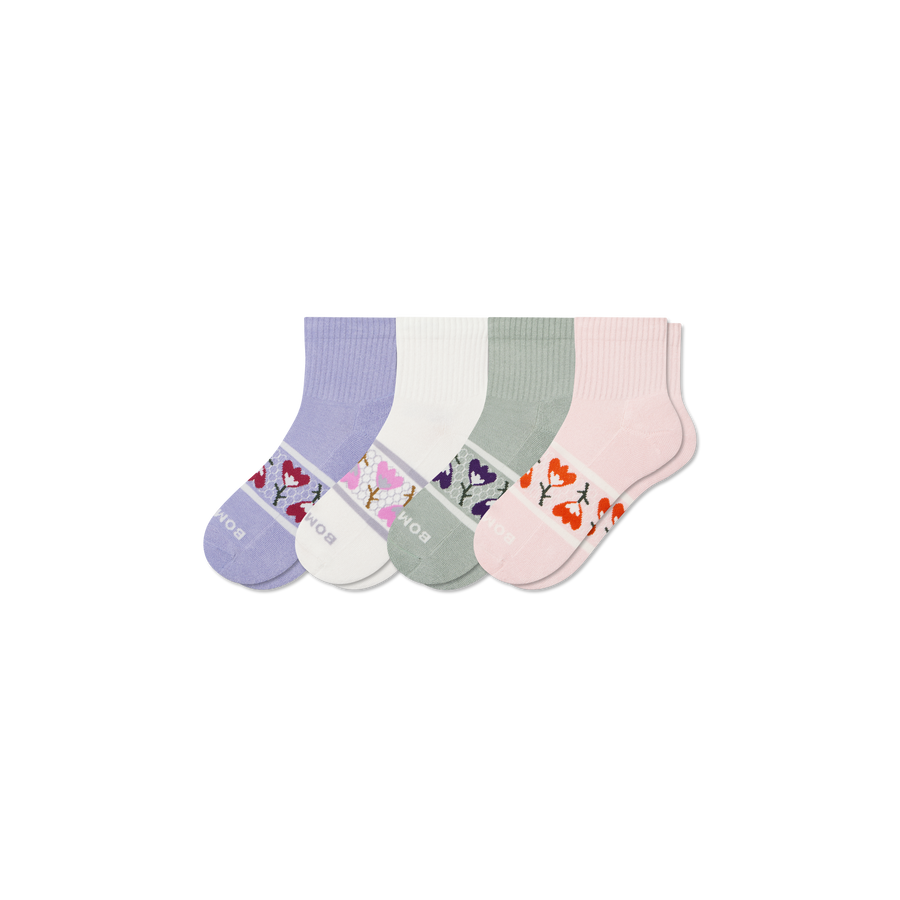Women's Garden Party Quarter Sock 4-Pack - Light Low Cut Comfort