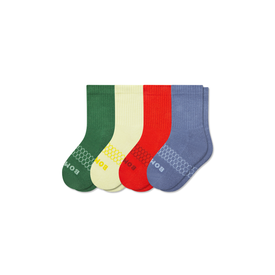 Junior Solids Calf Sock 4-Pack - Daily Travel Support