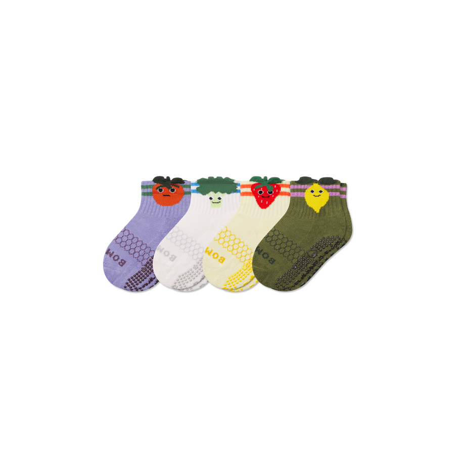 Toddler Fruits & Veggies Calf Sock 4-Pack - Active Hike Step