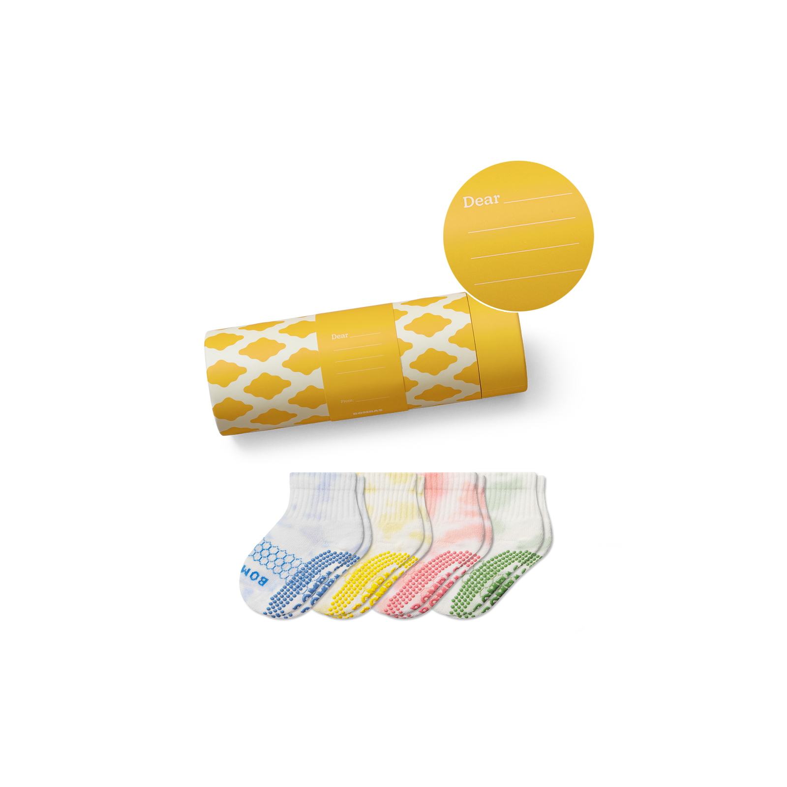 Toddler Celebration Gripper Calf Sock 4-Pack Gift Box - Blank Message L [10550]