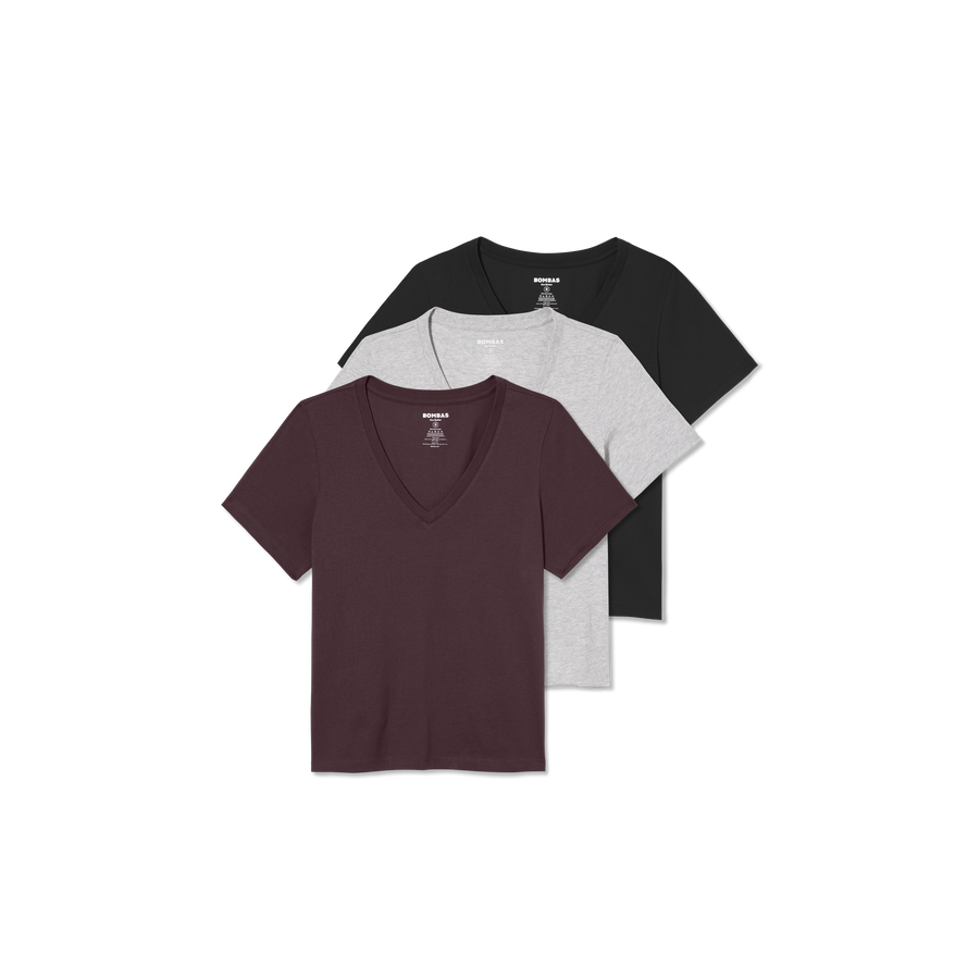 Women's Pima Cotton V-Neck T-Shirt 3-Pack - Clean Cut