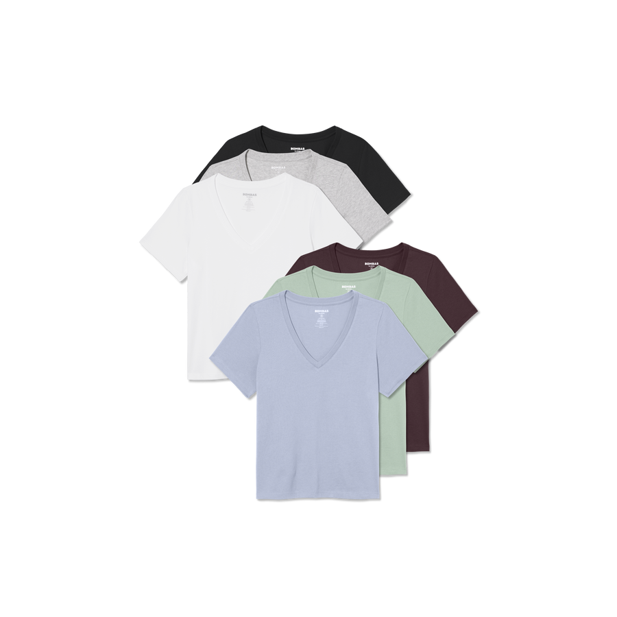 Women's Pima Cotton V-Neck T-Shirt 6-Pack - Weekend Staple