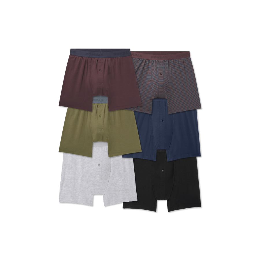 Men's Cotton Modal Blend Boxer 6-Pack - Stretch Fit Wear