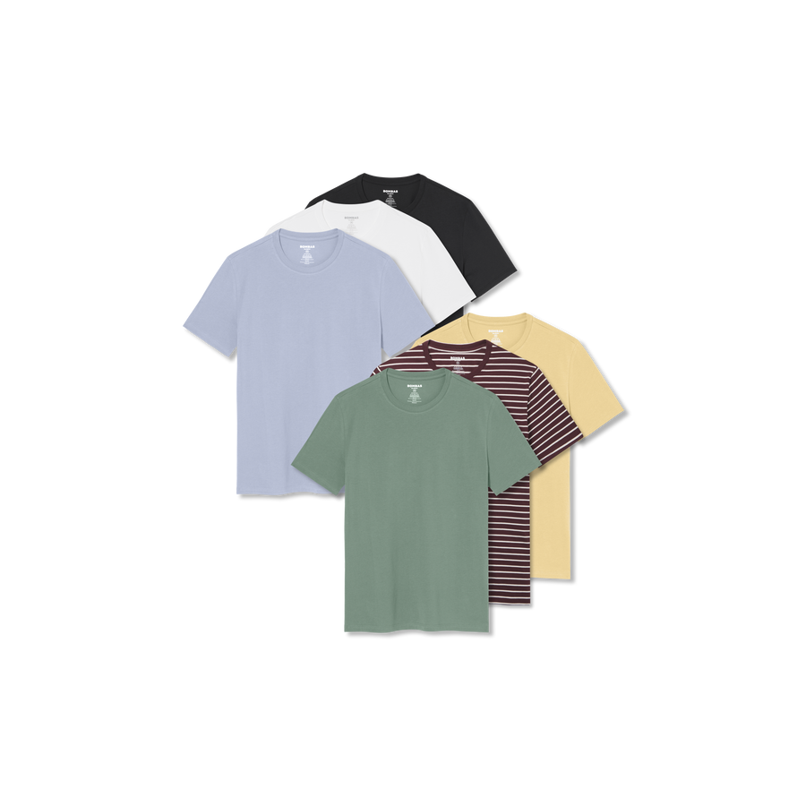 Men's Pima Cotton Crew Neck T-Shirt 6-Pack - Smooth Street Wear