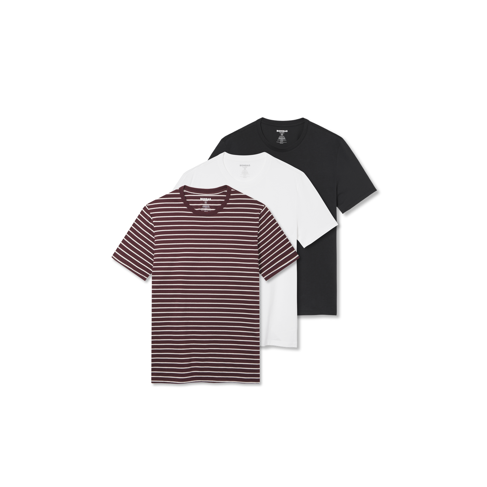 Men's Pima Cotton Crew Neck T-Shirt 3-Pack - All Spice White Black Mix L
