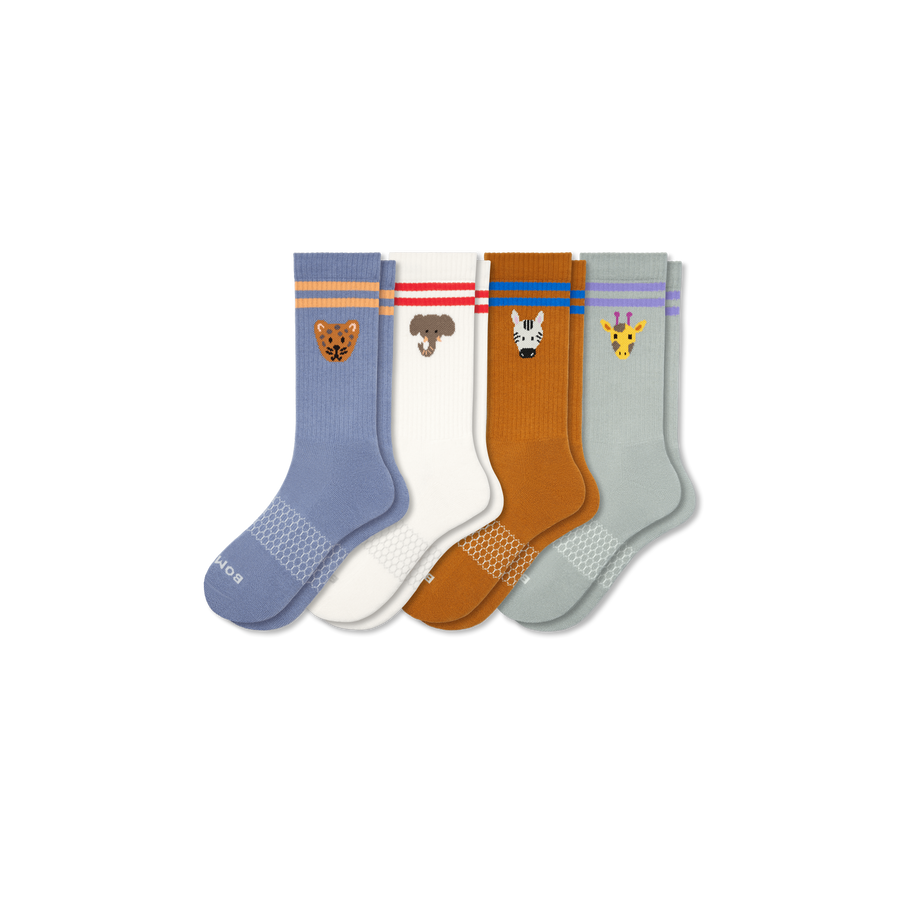 Women's Safari Stripe Calf Sock 4-Pack - Everyday Travel Cushion