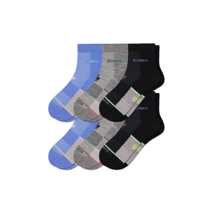Men's UltraLite Sport Merino Wool Blend Quarter Sock 6-Pack - Daily School Step