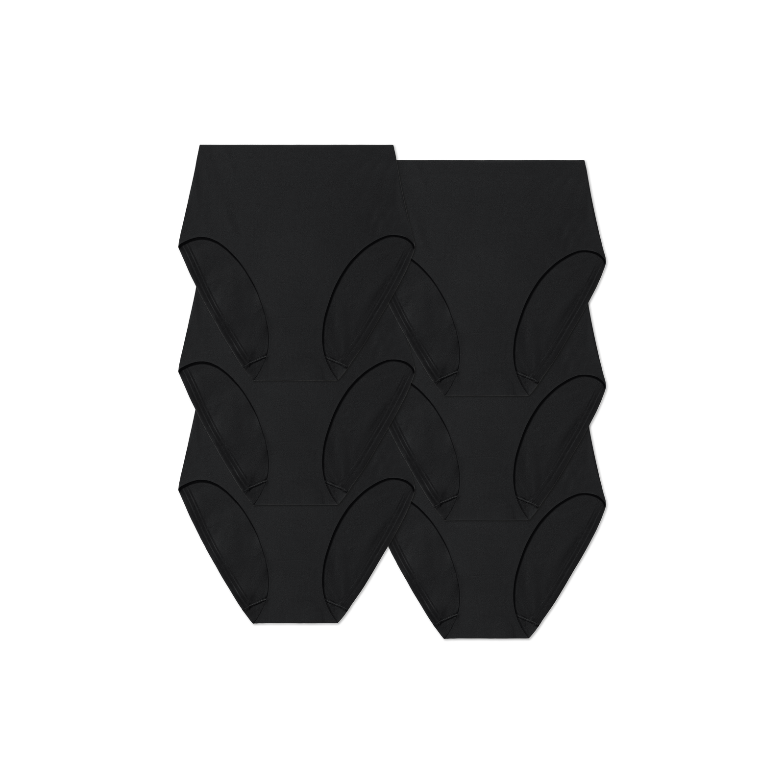 Women's No Show High Rise Brief 6-Pack - Black L