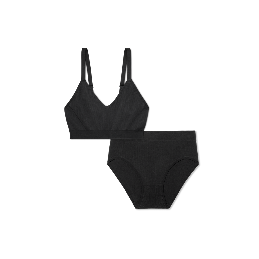 Women’s Seamless Scoop Bralette + High Rise Brief Pack - Lounge Hold