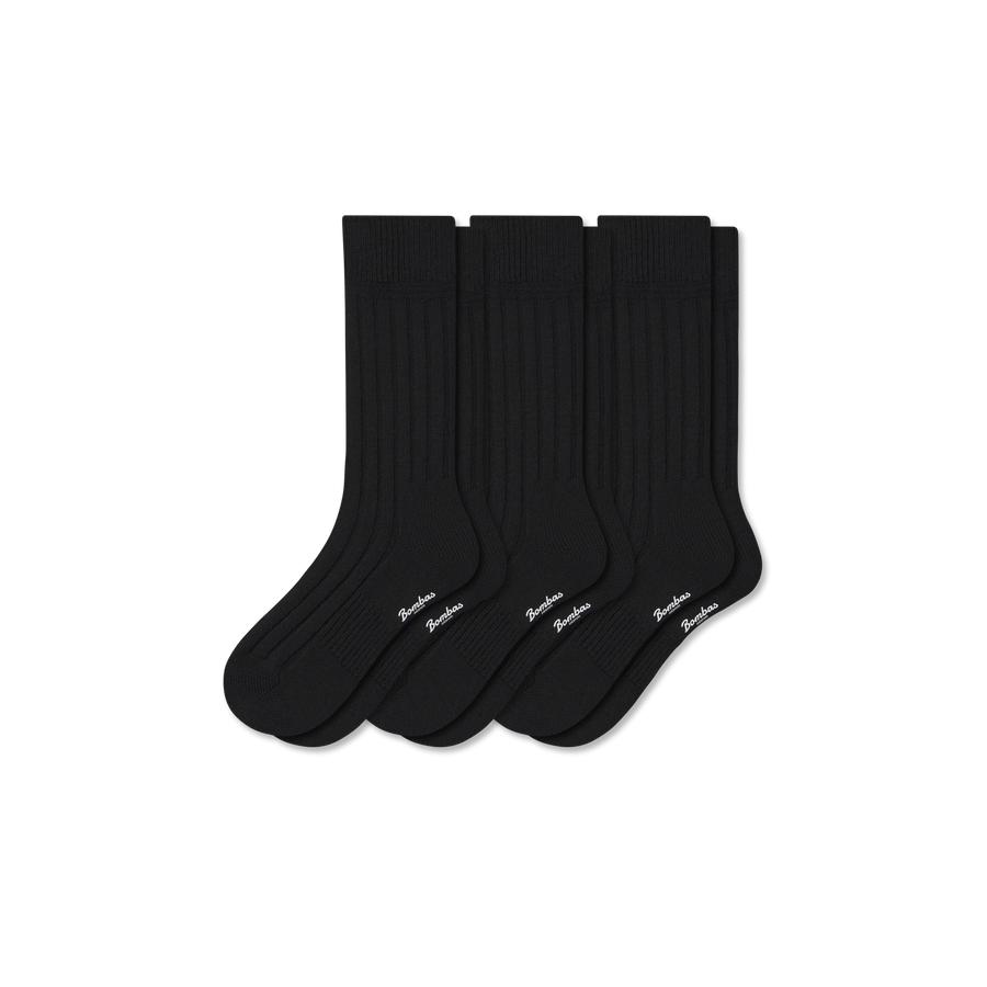 Women's Merino Cashmere Blend Rib Calf Sock 3-Pack - Comfort Court Step