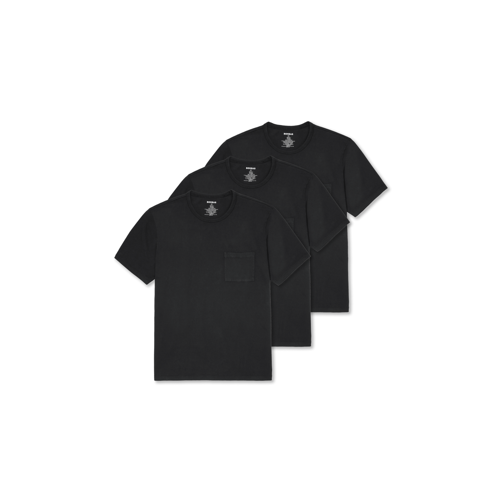 Women's Premium Weight Pocket Crew Neck T-Shirt 3-Pack - Black L [7248]