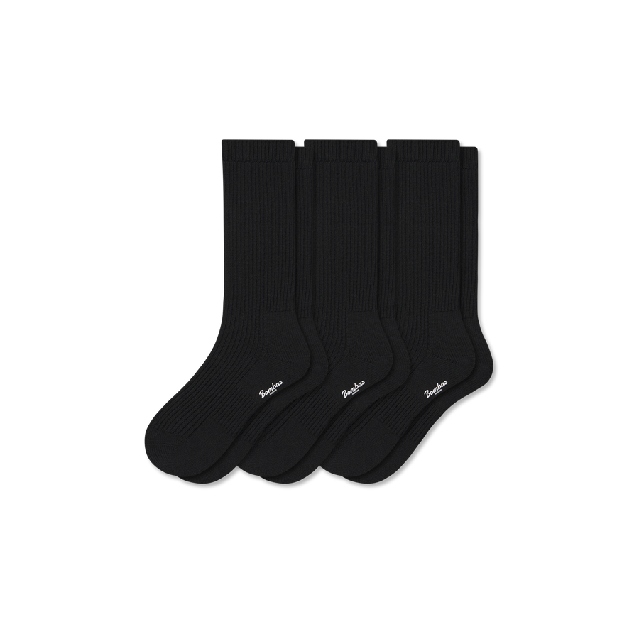 Women's Merino Cashmere Blend Fine Rib Calf Sock 3-Pack - Comfort School Move
