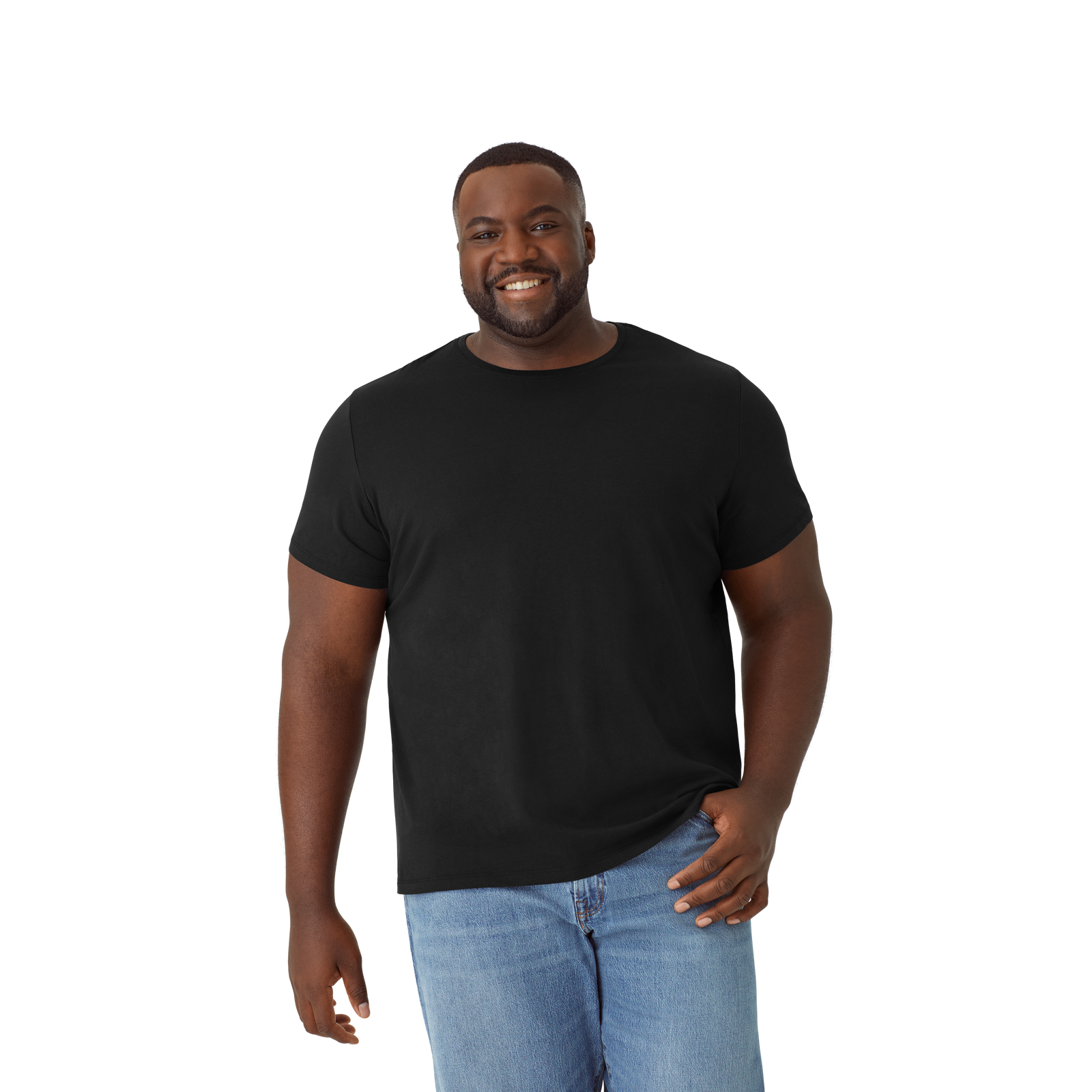 Men's Pima Cotton Crew Neck T-Shirt 6-Pack - black - 15