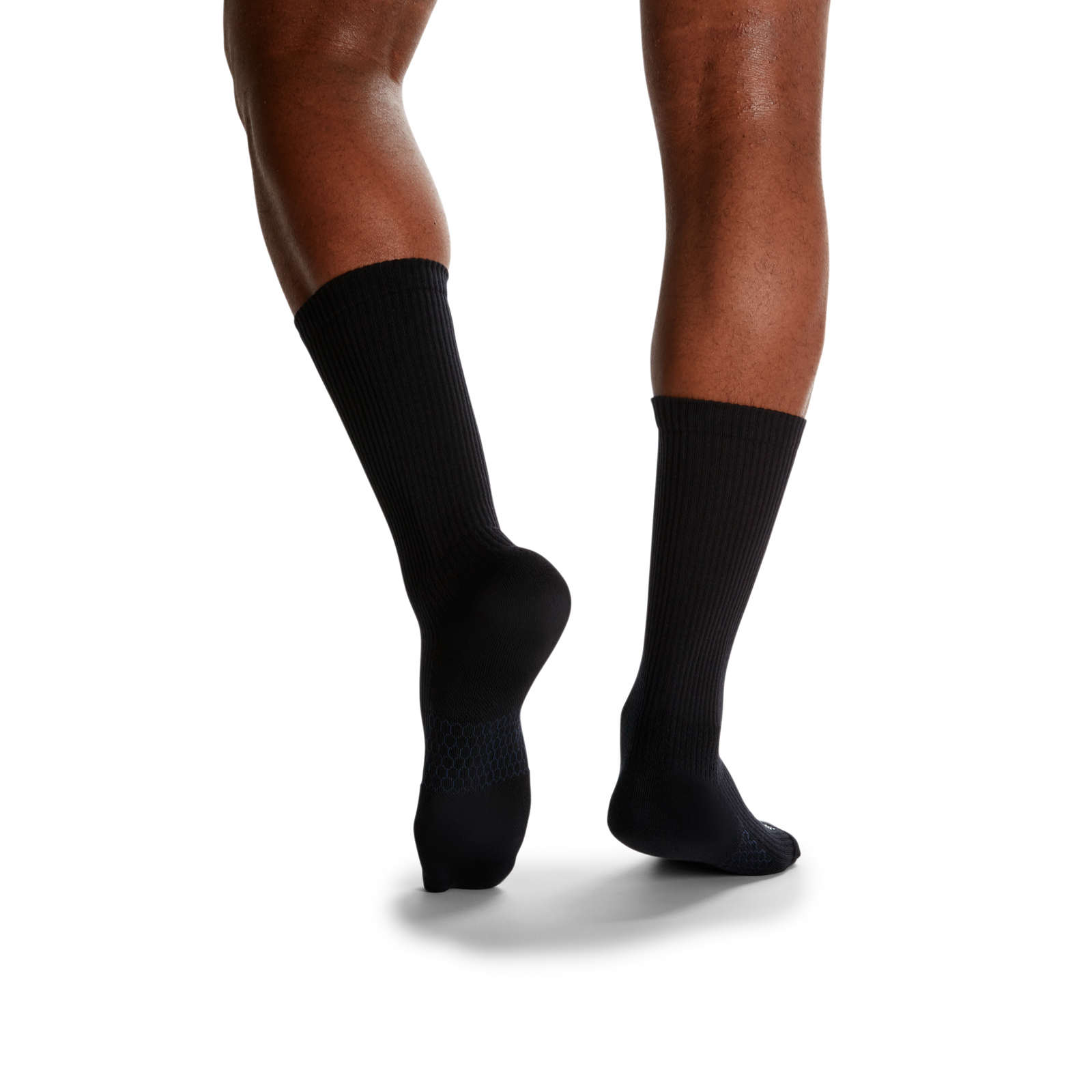Men's Hybrid Ribbed Calf Socks - black - 8