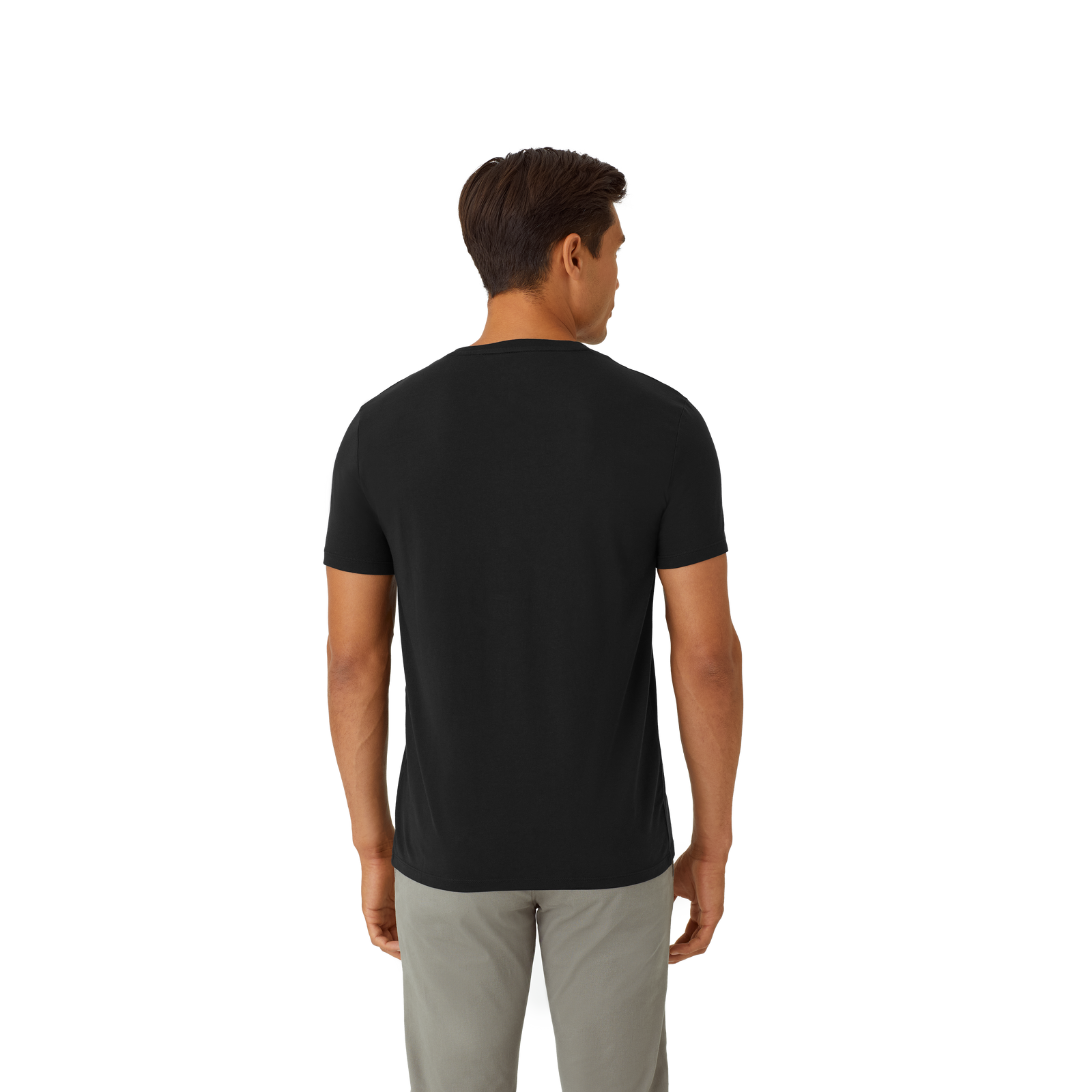 Pima Cotton V-Neck T-Shirt Black MO3
