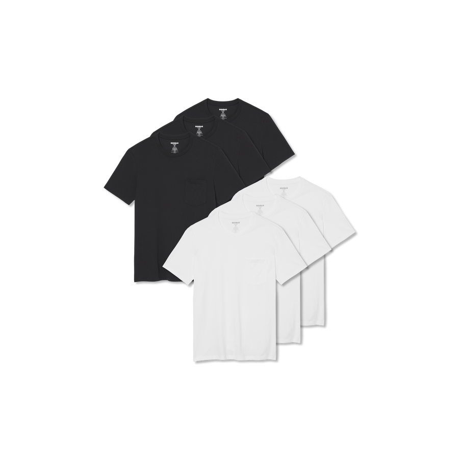 Men's Pima Cotton Pocket Crew Neck T-Shirt 6-Pack - Weekend Travel Style