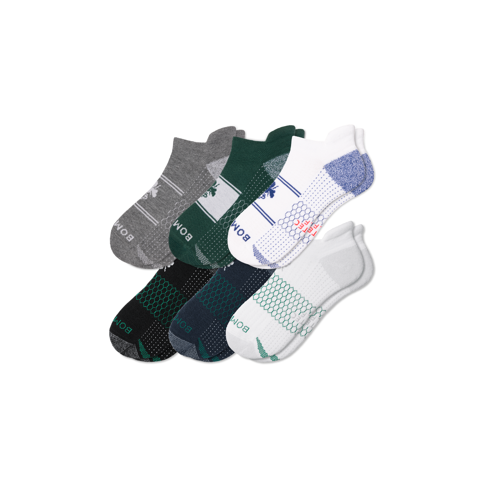Men's Golf Ankle Sock 6-Pack - blue core mix L