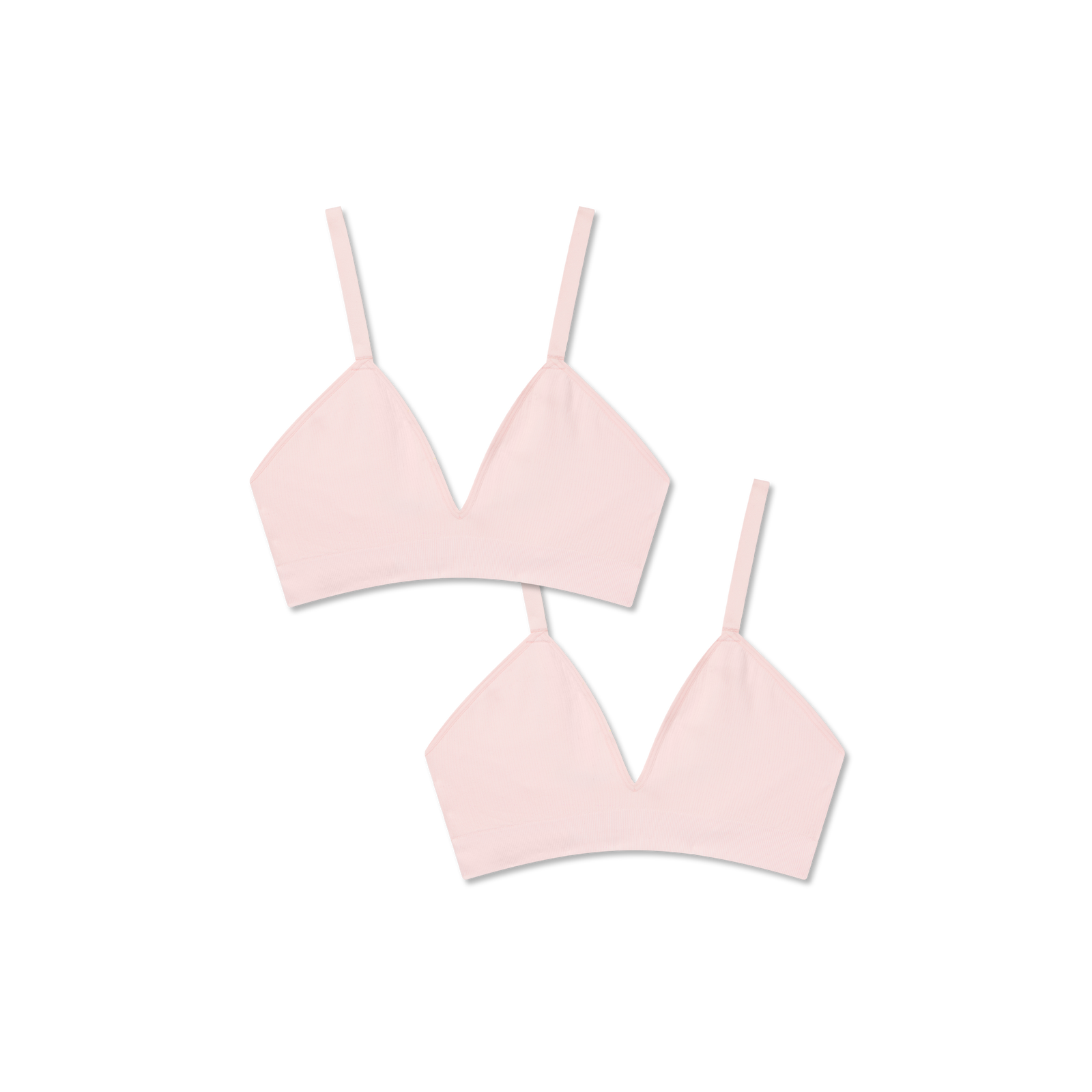 Women's Seamless Triangle Bralette 2-Pack - Blush L