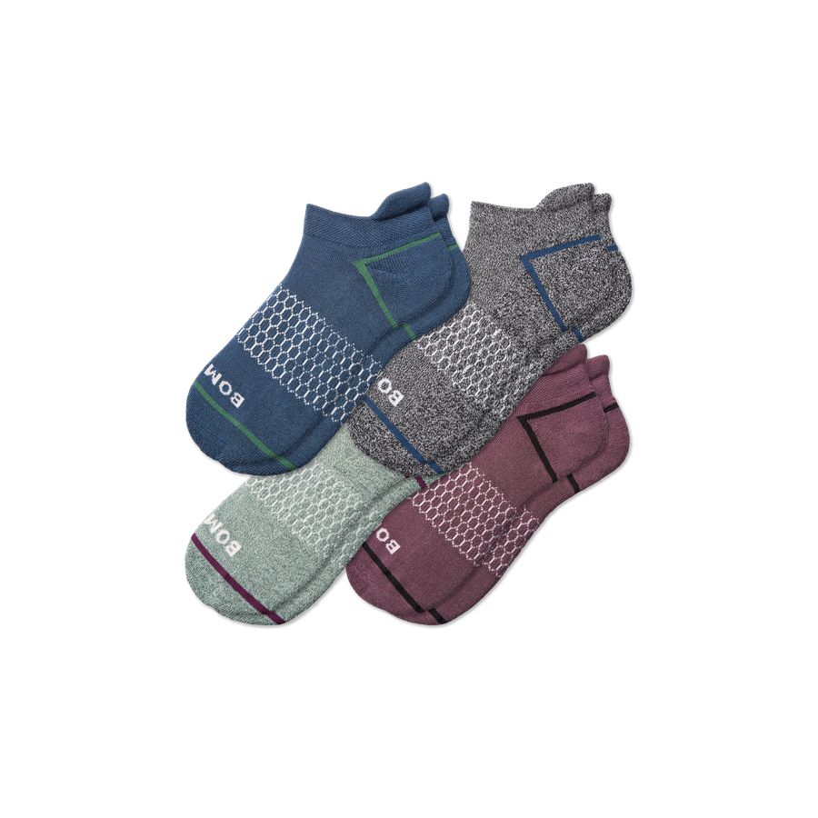 Men's Border Stripe Ankle Sock 4-Pack - Easy Home Wear