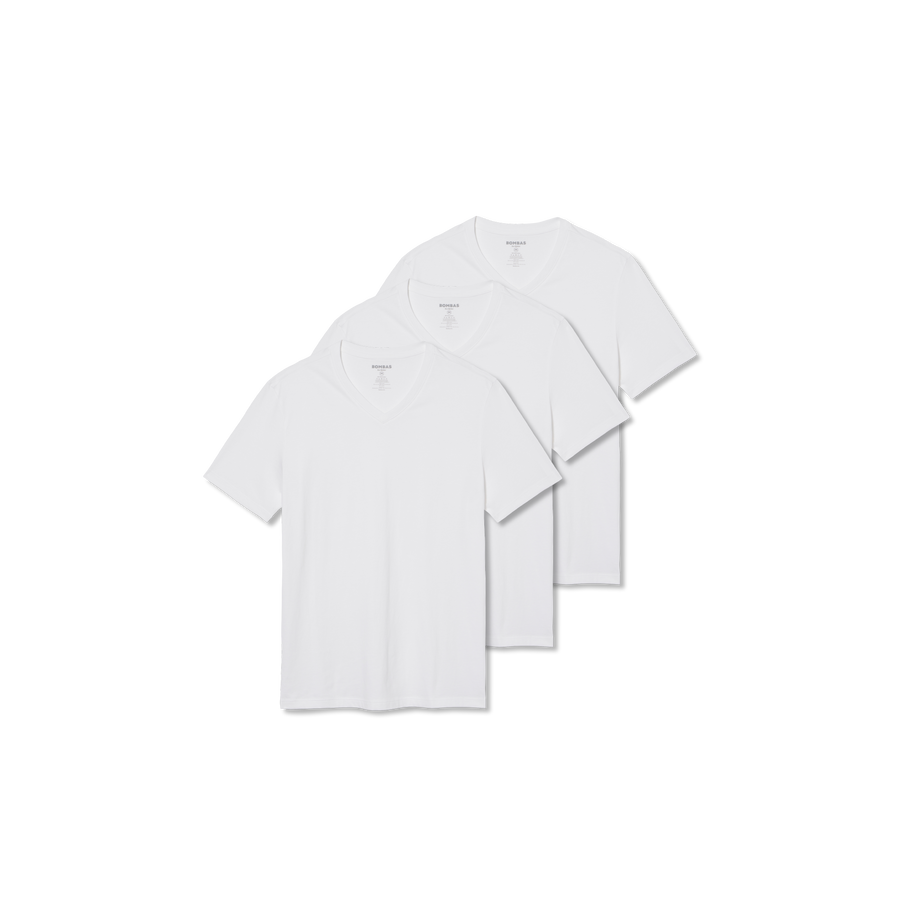 Men's Pima Cotton V-Neck T-Shirt 3-Pack - Smooth Weekend Layer