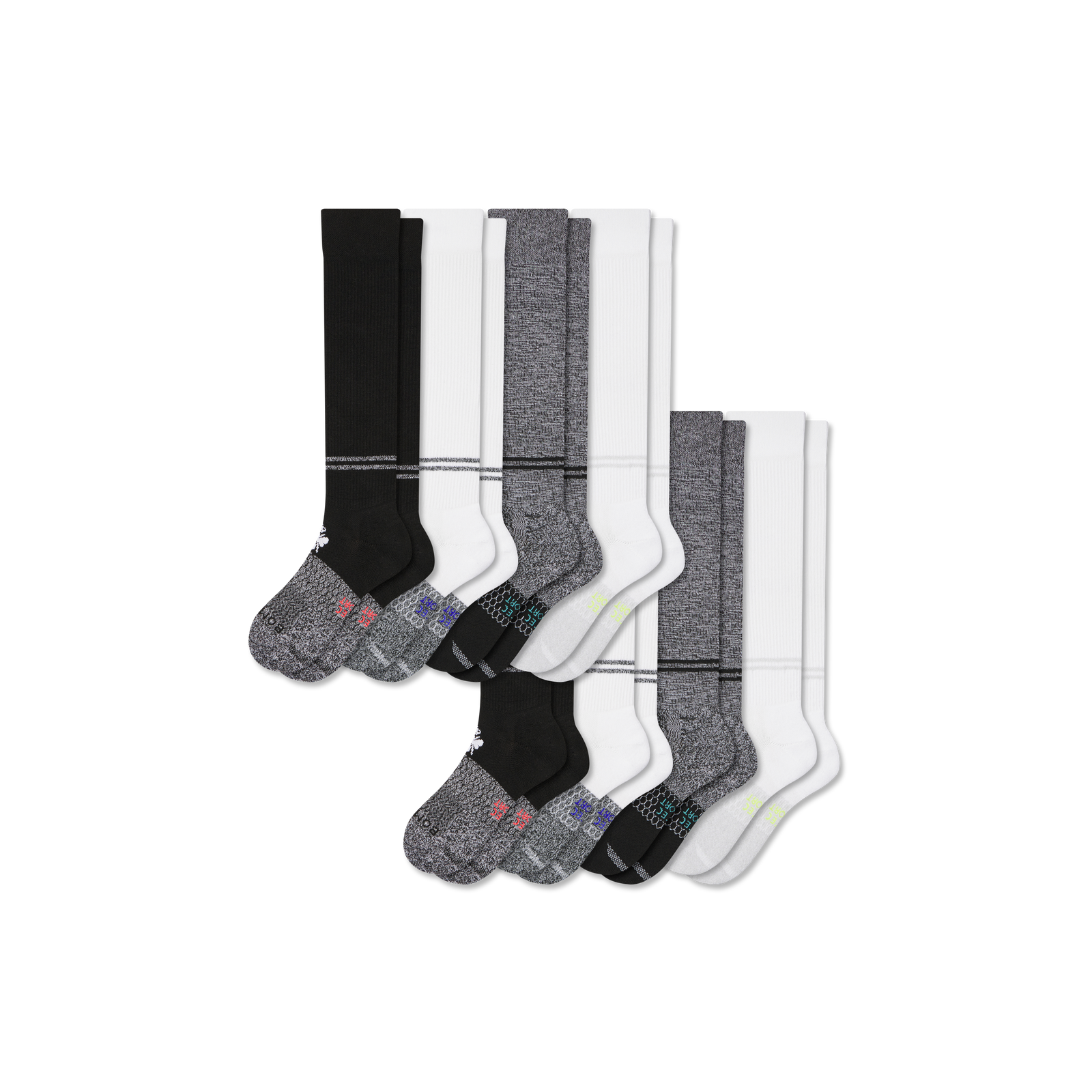 Youth All Sport Knee High Sock 8-Pack - Core Mix L