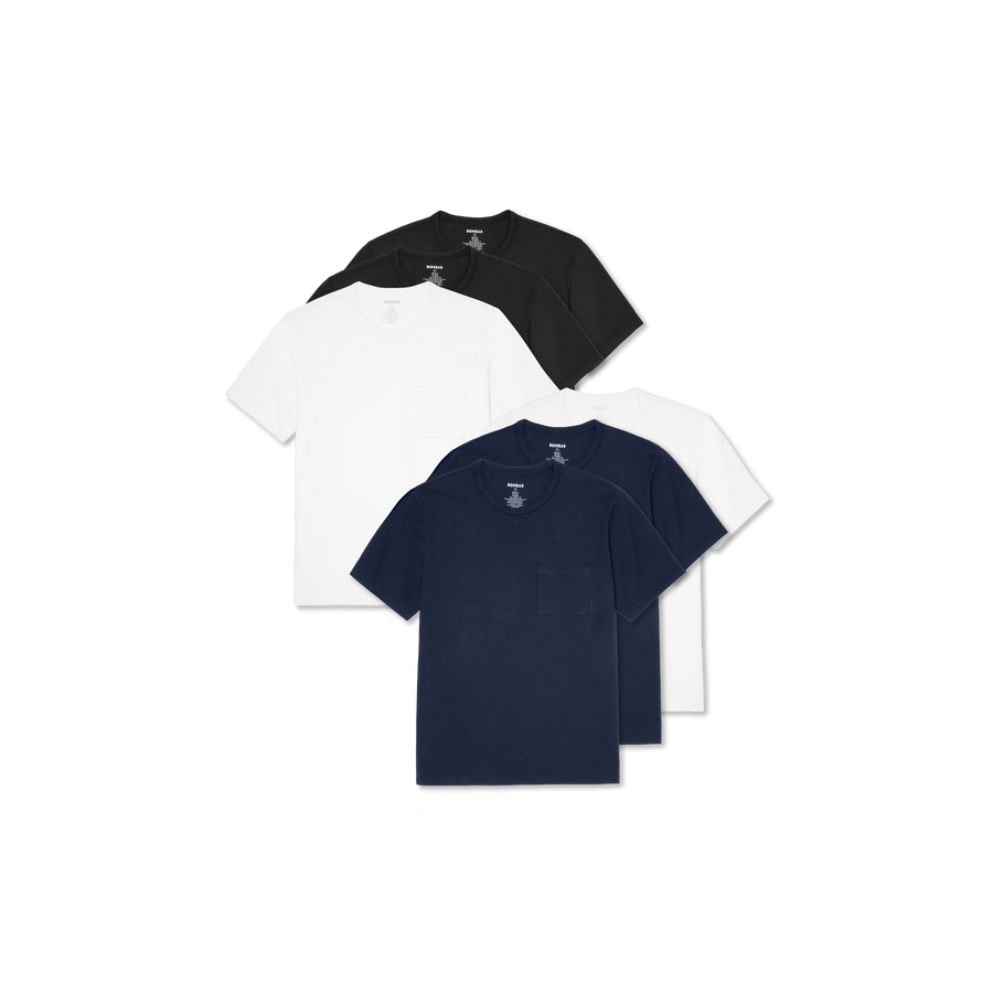Men's Premium Weight Pocket Crew Neck T-Shirt 6-Pack - Premium Weekend Ready